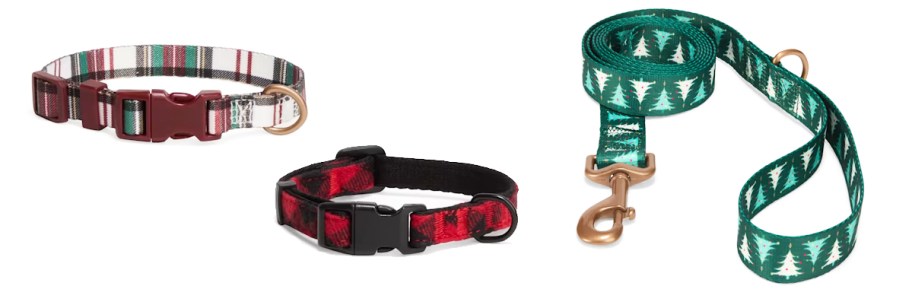 christmas dog collars and leash