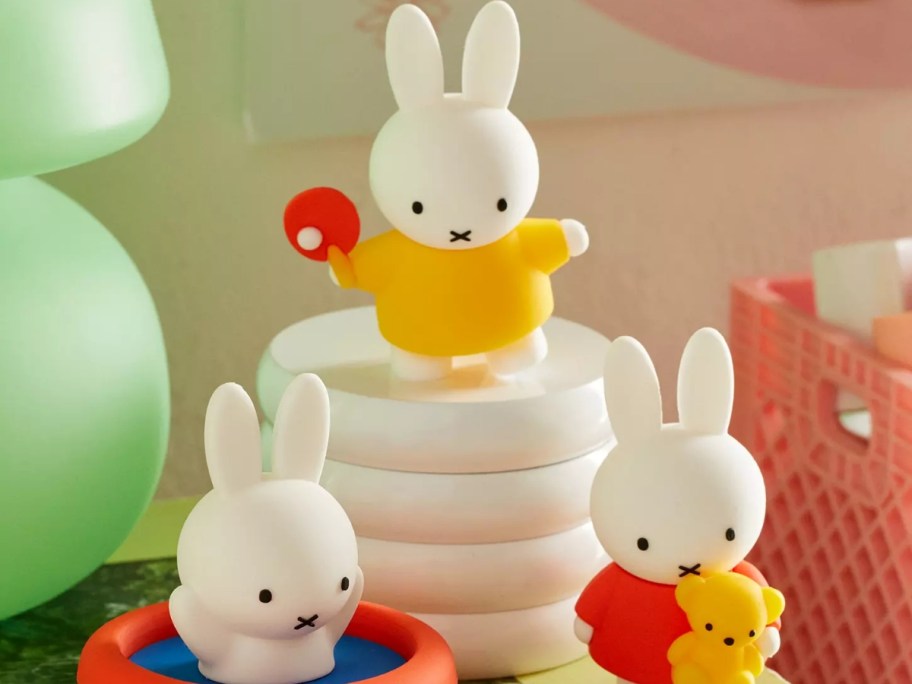 three smoko miffy figures