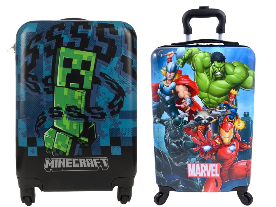 Minecraft and marvel luggages