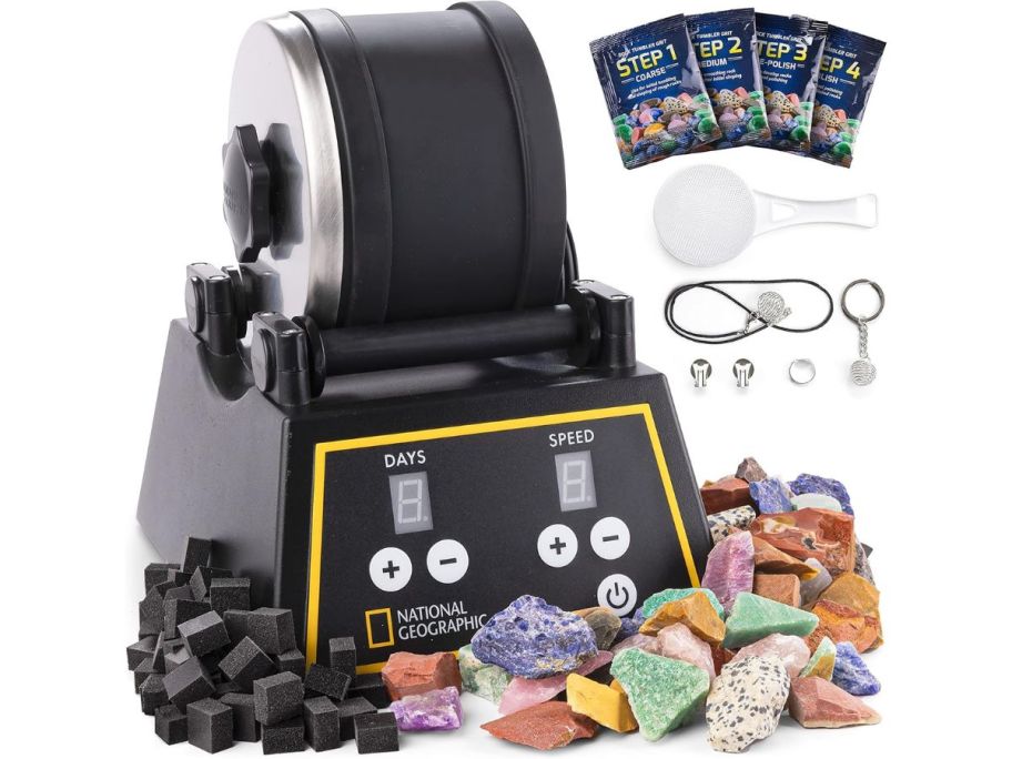 National Geographic Professional Rock Tumbler Kit stock image