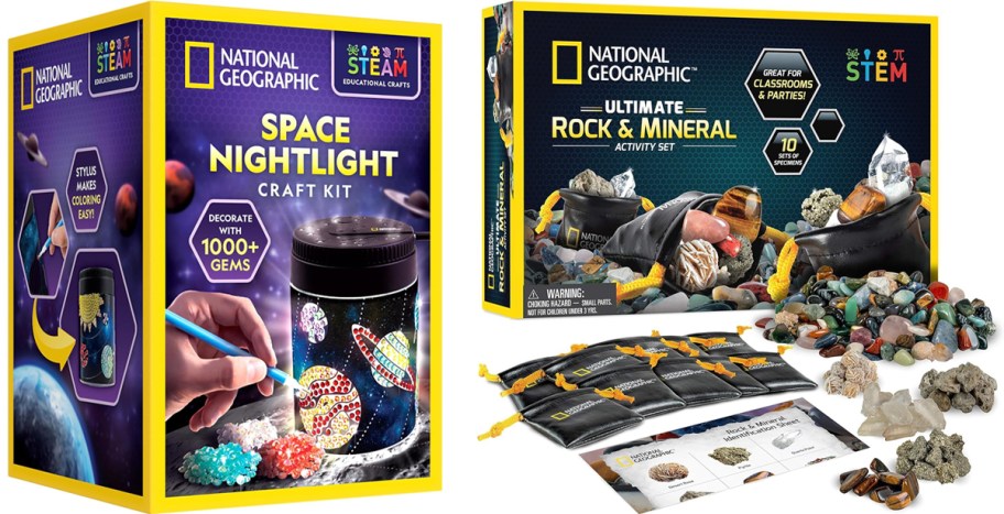 solar system nightlight kit and rock & mineral kit