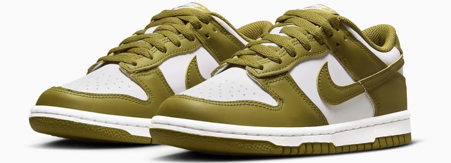 white and army green nike dunk lows 