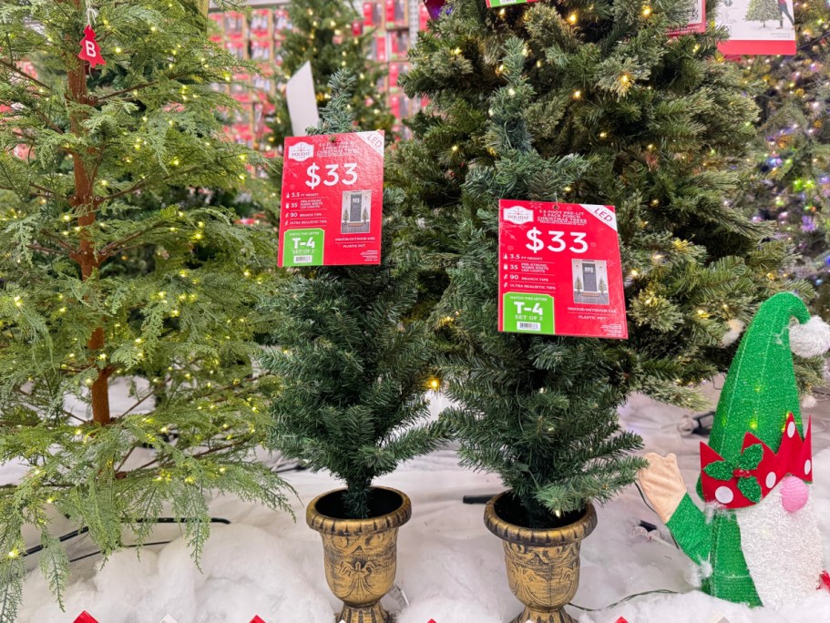 Pre-Lit LED Christmas Tree Porch Decor 2-Piece Set Only $33 on Walmart.com