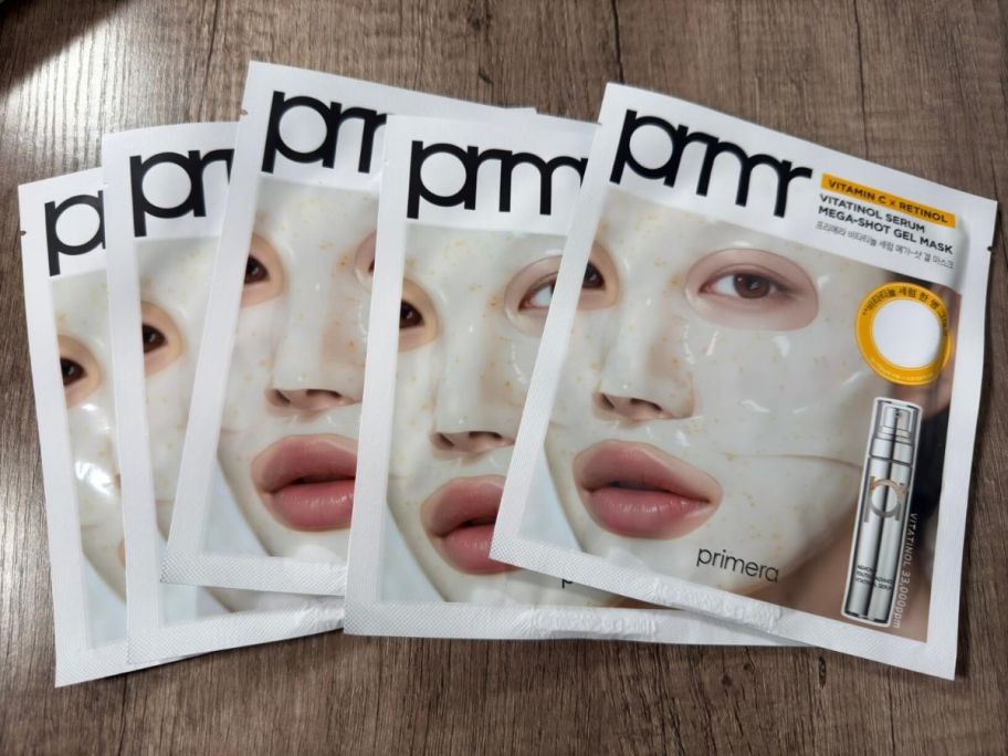 Primera Vitatinol Serum Gel Masks on a table