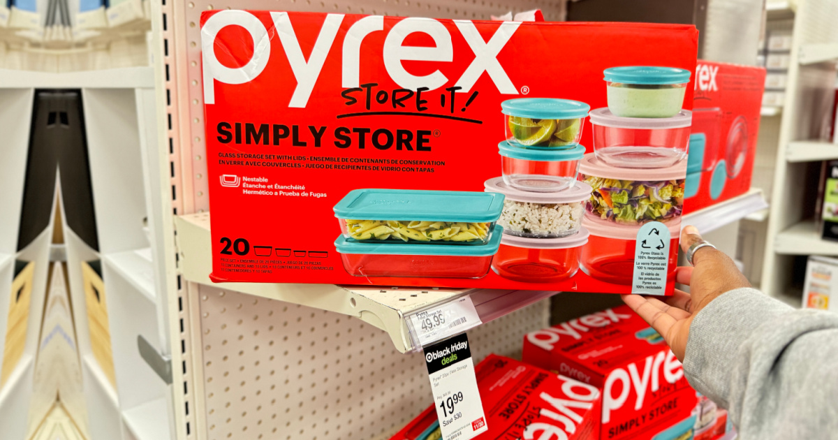 Pyrex 20-Piece Glass Storage Set ONLY $19.99 on Target.com (Reg. $50)