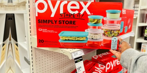 Pyrex 20-Piece Glass Storage Set ONLY $19.99 on Target.com (Reg. $50)