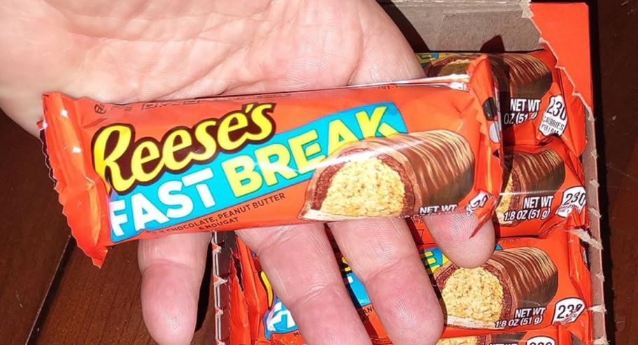 hand holding Reeses fast break
