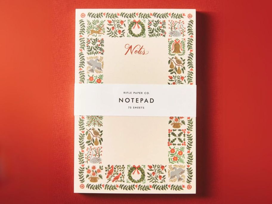 a christmas themed note pad stock image