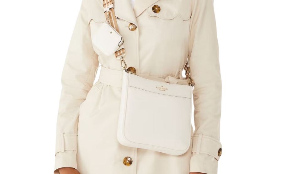 a woman wearing a medium size crossbody bag