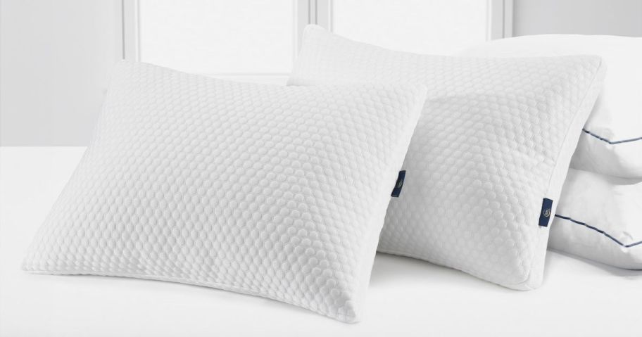 Sertapedic Arctic Slumber Rolled Bed Pillow 2-Pack on bed