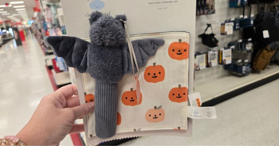 A plush bat rattle