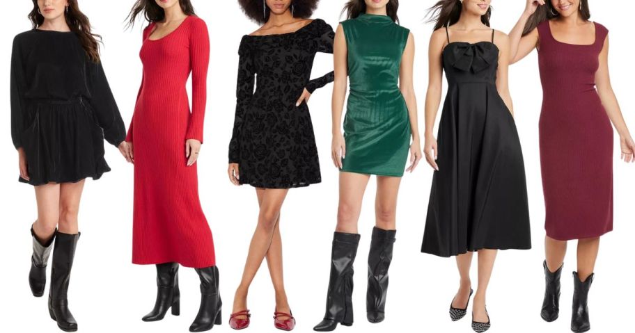 Women wearing Target Holiday Party Dresses