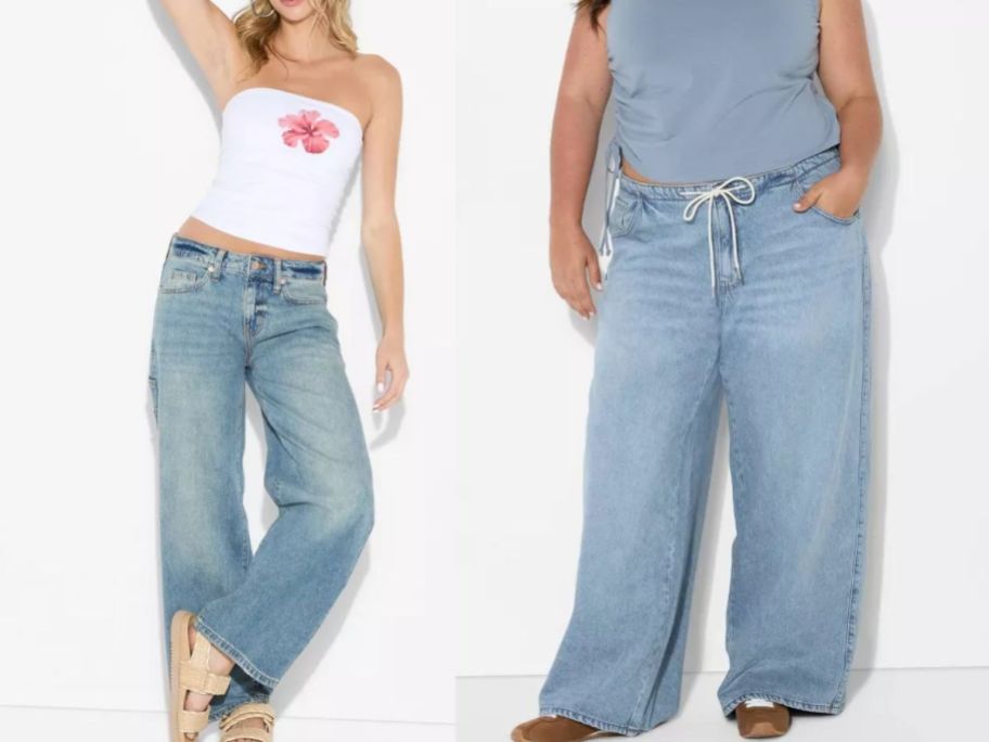 women wearing loose fitting target jeans