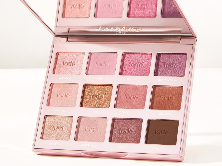 opened pink tarte eyeshadow palette