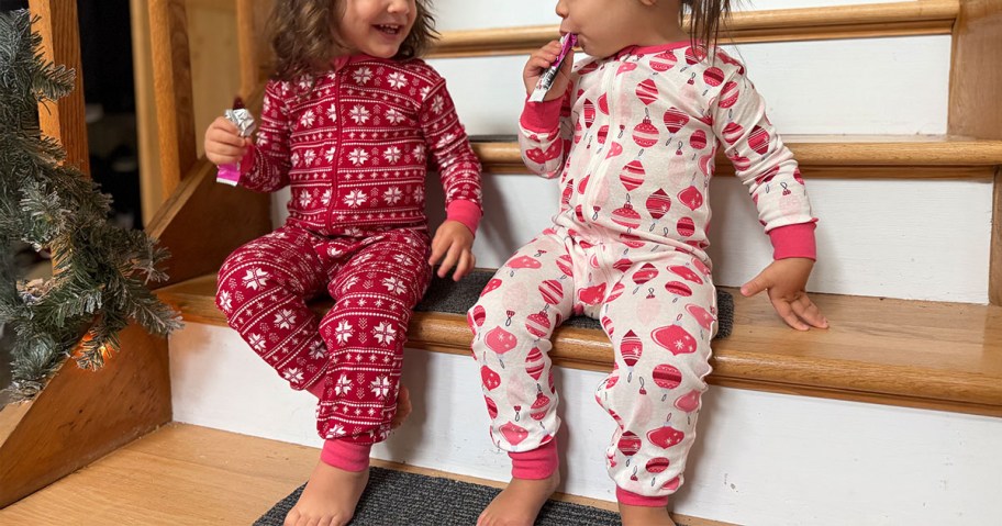 Toddlers wearing Gerber Pajamas