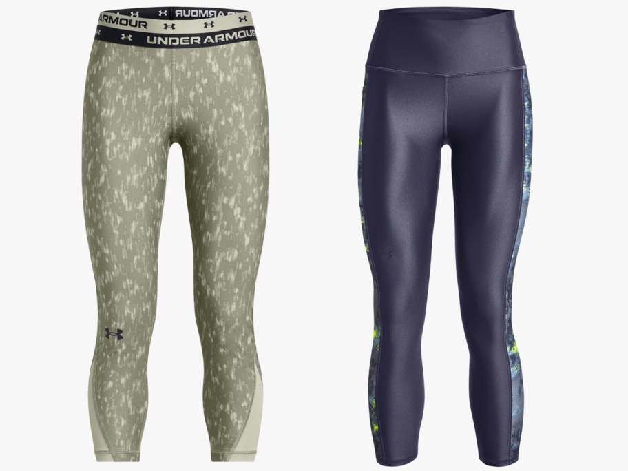 pairs of green and blue leggings