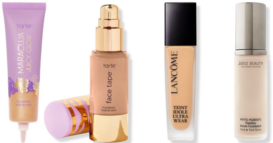 Stock images of Tarte, Lancome and Juice Beauty Foundations