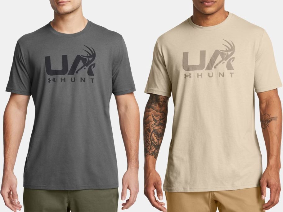 stock images of two men wearing Under Armour tees