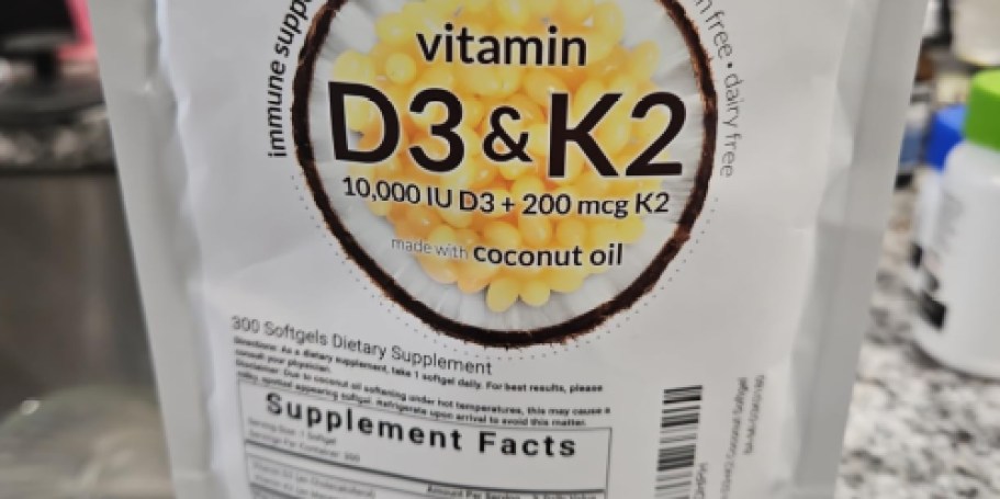 *Viral* Vitamin D3 & K2 Softgels Just $27.95 Shipped on Amazon | 300-Day Supply!