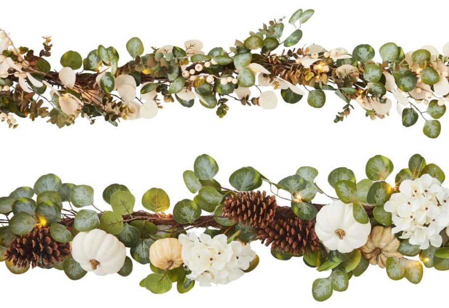 Way to Celebrate 9' Pre-Lit Fall Garland stock images