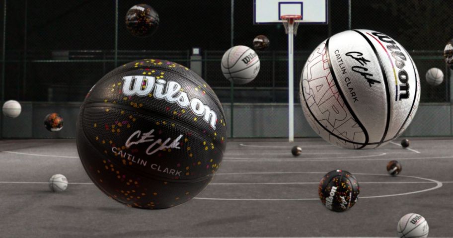 Wilson Caitlin Clark Journey Basketballs on court