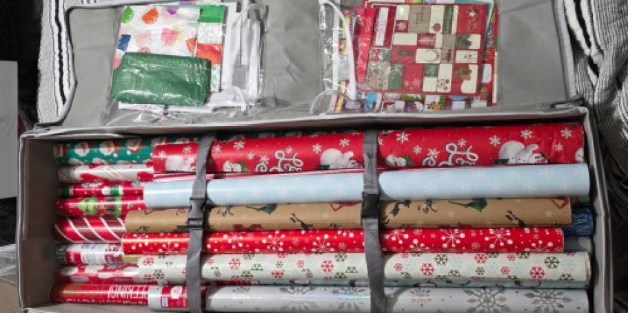 Wrapping Paper Storage Organizer Just $13.49 on Amazon (Reg. $22) – Holds 24 Rolls!