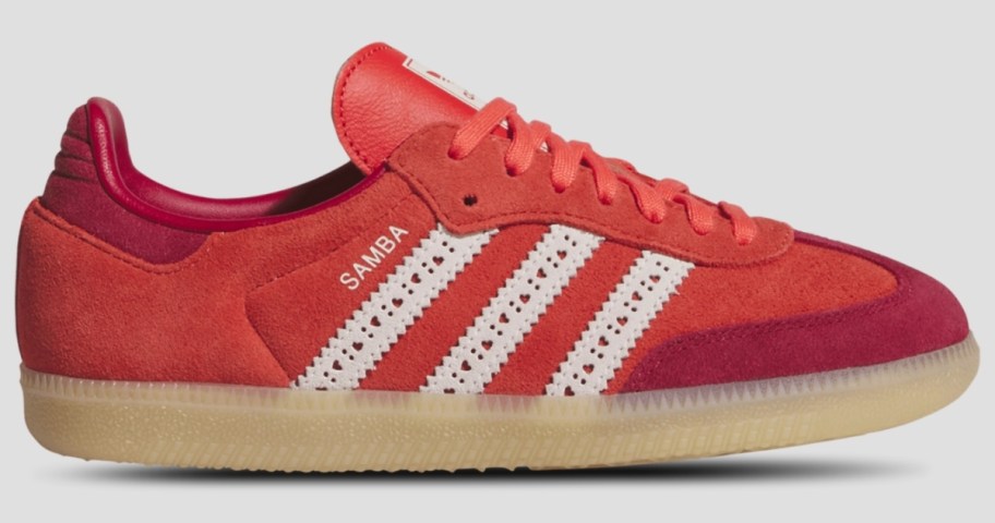 girls red and white sneaker