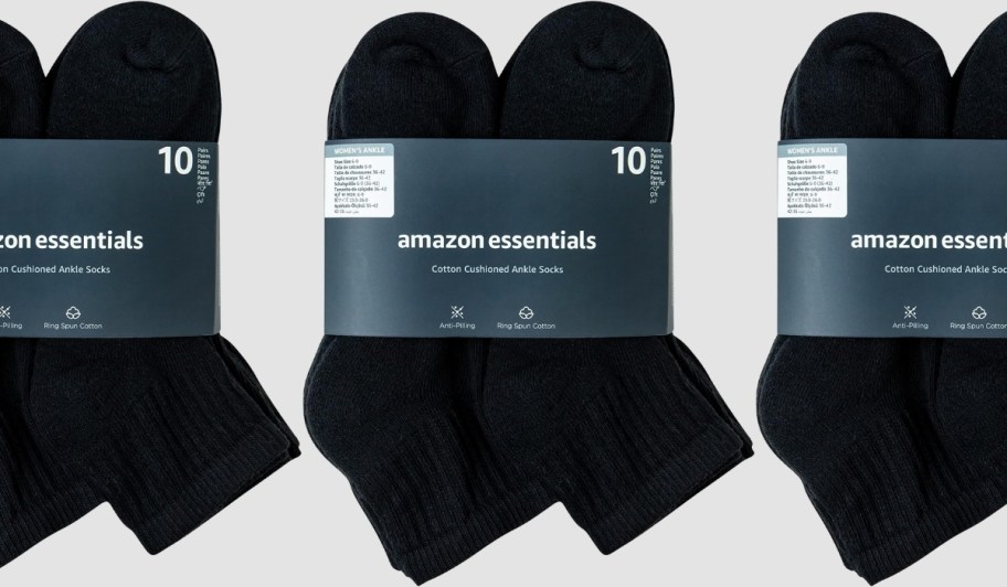 a ten pack of amazon essential womens ankle socks