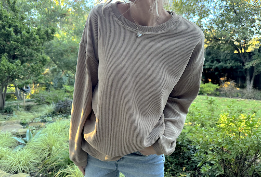 Collin wearing amazon ribbed pullover 