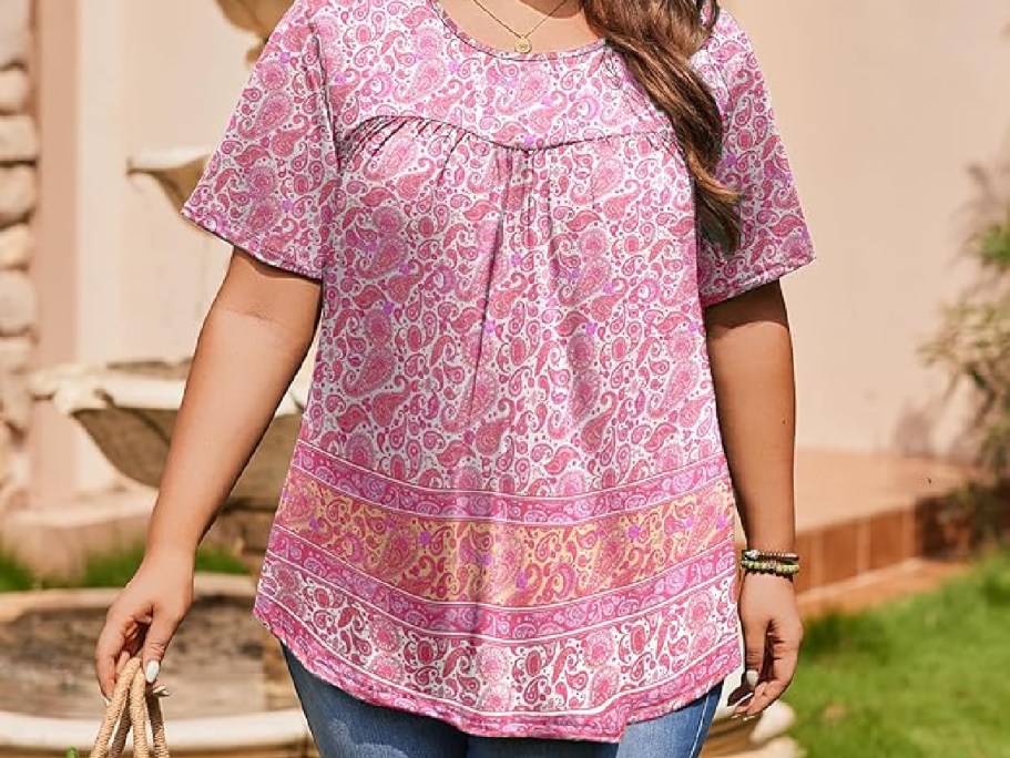 Women’s Plus Size Short Sleeve Tunic Tops Only $7.49 on Amazon (Reg. $20)