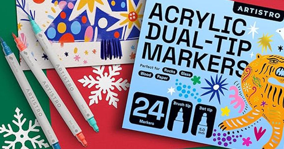 Dual-Tip Acrylic Paint Pens 12-Pack Just $5.69 Shipped on Amazon (Reg. $13)