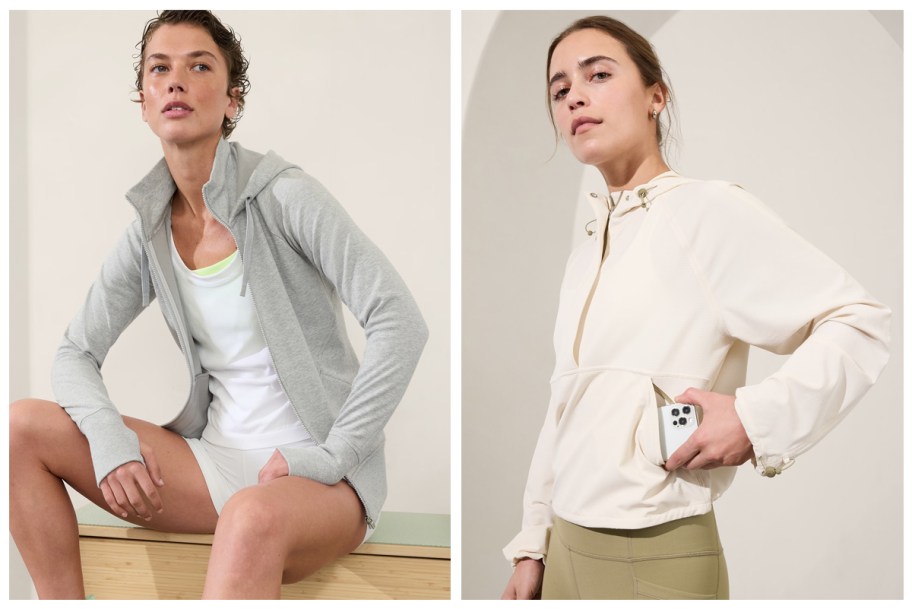 athleta Triumph Hoodie and Boundless Popover Hoodie