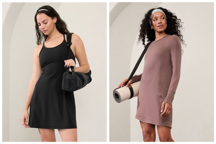 athleta Vital Dress and Coaster Luxe Sweatshirt Dress