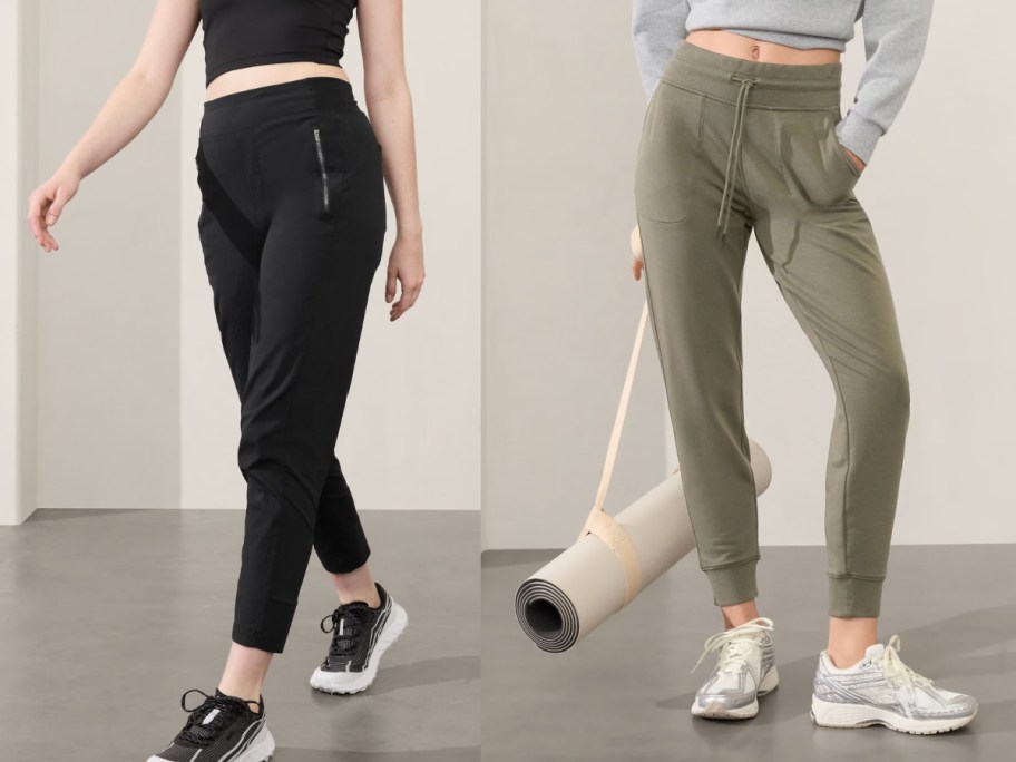 black and green athleta joggers