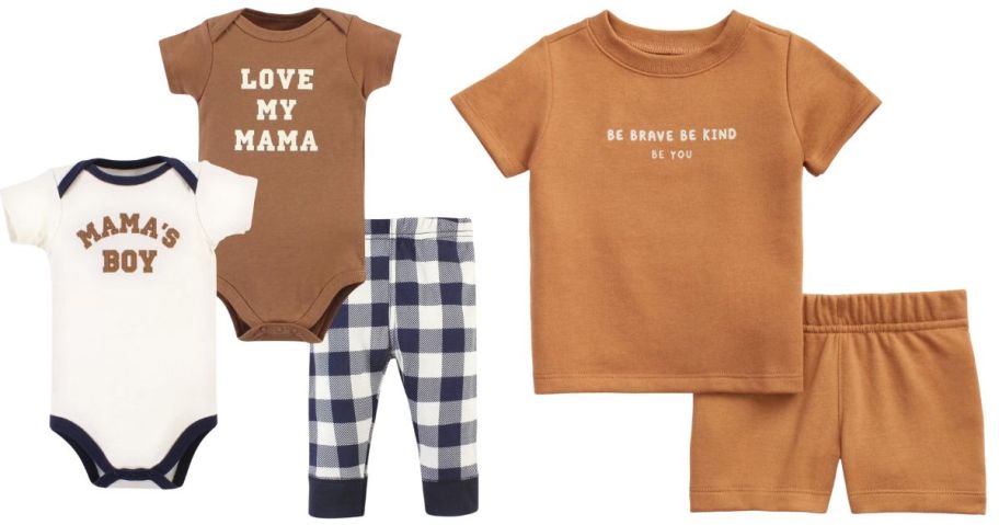 a three piece baby set and a two piece baby set