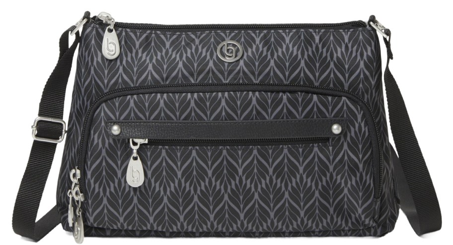 black printed crossbody bag