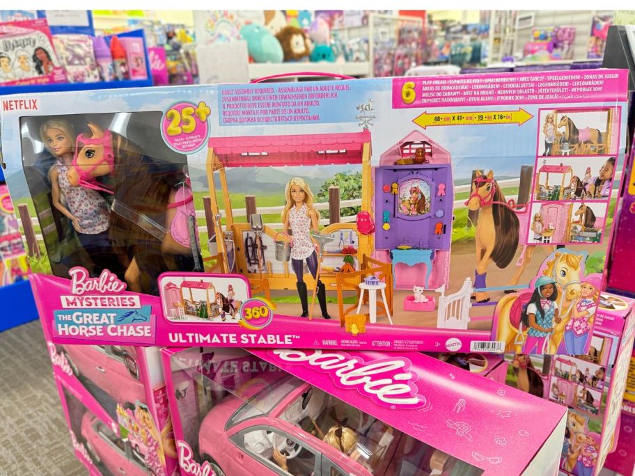 Barbie Mysteries: The Great Horse Chase 25-Piece Stable Playset w/ Doll & Horse