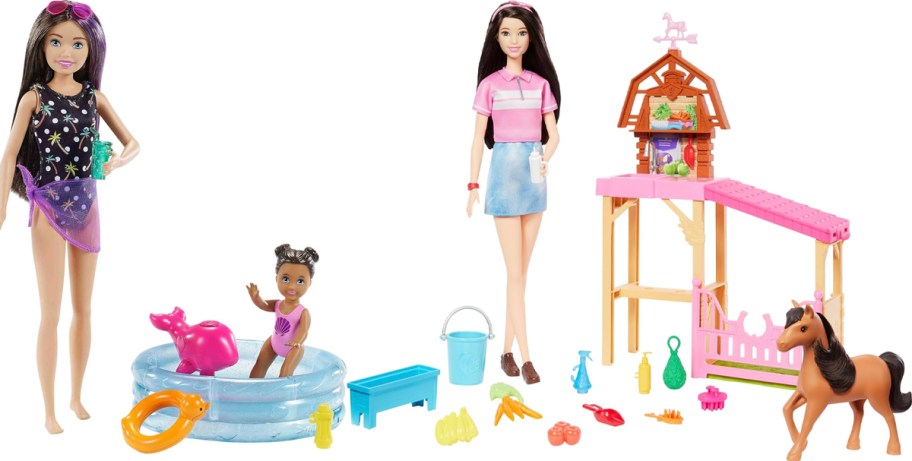 barbie pool and stable playsets