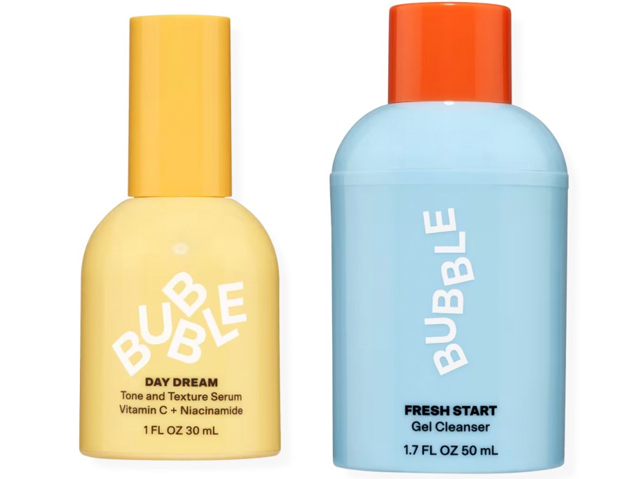 bubble cream and gel cleanser 