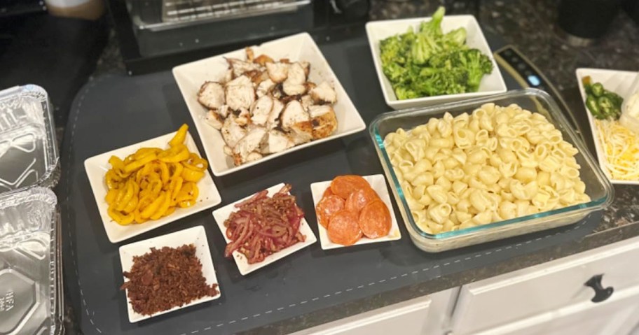 prepared food sitting on a coldfill warming tray/pad