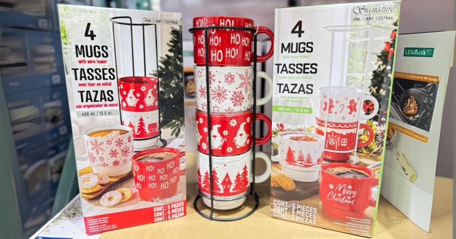 Christmas Mug Set on display in store