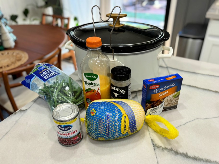 cranberry turkey ingredients on the counter