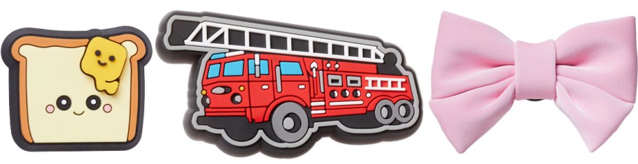 toast, firetucks, and bow charms