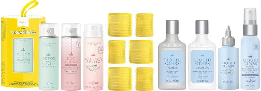 two drybar travel size gift sets stock images