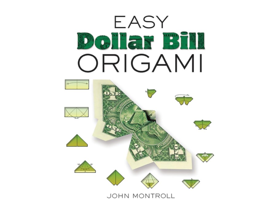 stock photo of easy dollar bill origami book