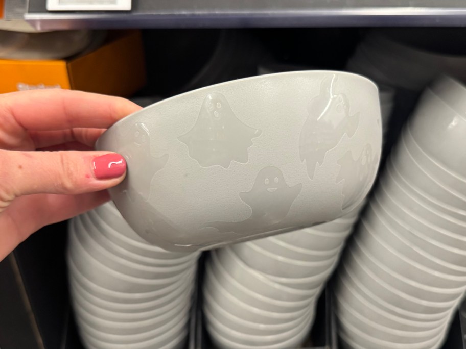 hand holding ghost bowl