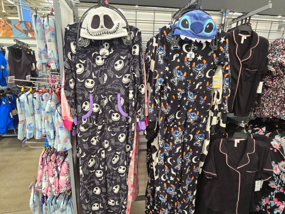 halloween pajama suits in the nightmare before Christmas and stitch at walmart