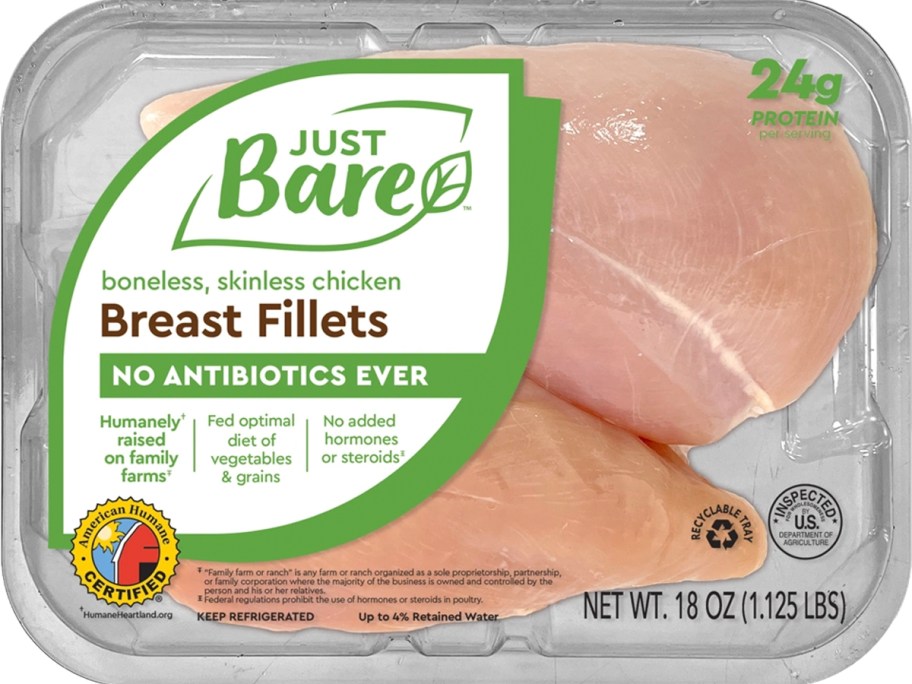 just bare breast fillets pack 