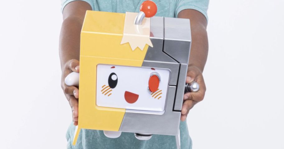 kid holding lankybox mystery box