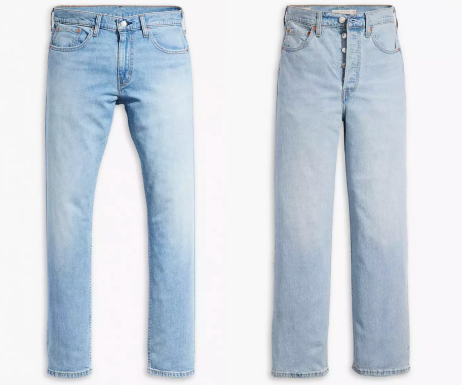 two light wash jeans